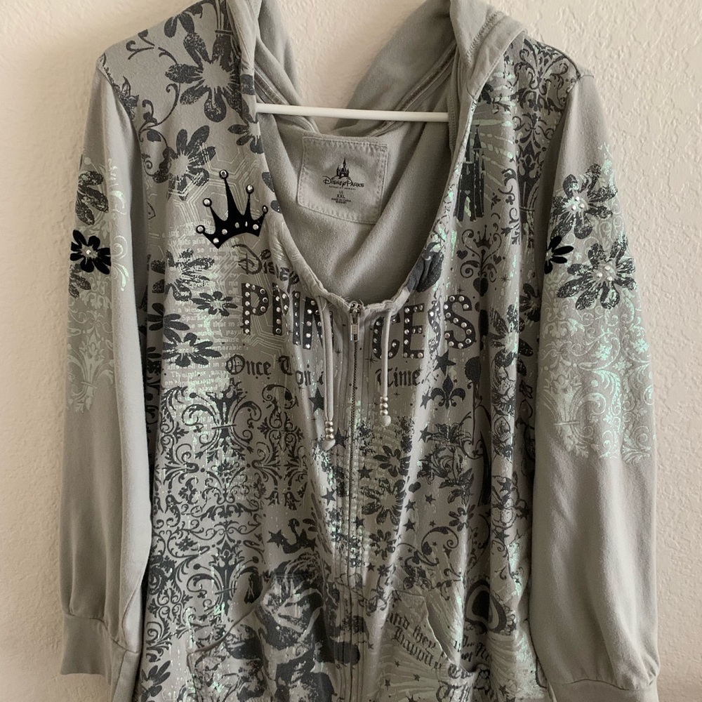 Disney Parks Princess zip up hoodie gray size 2x